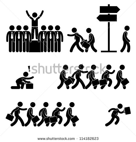 Competition Career People Stick Figure Pictogram Icon   Stock Vector