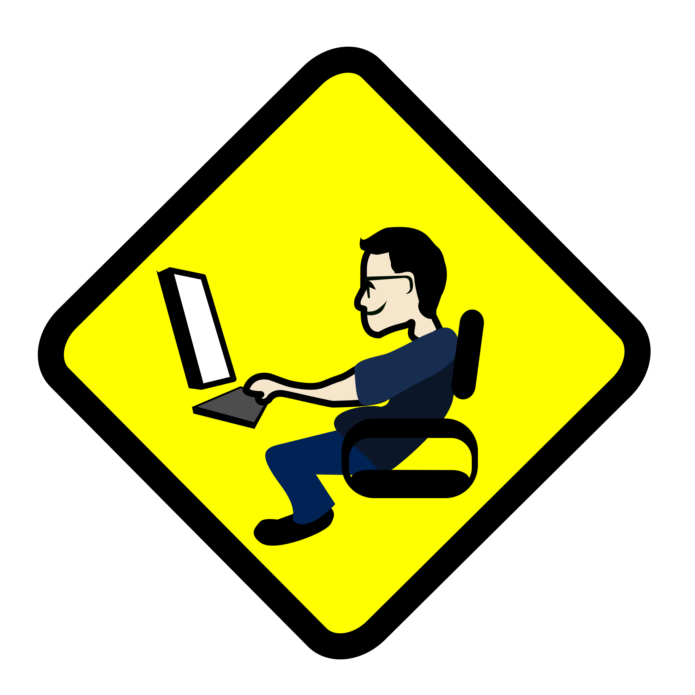 Computer User Warning Sign
