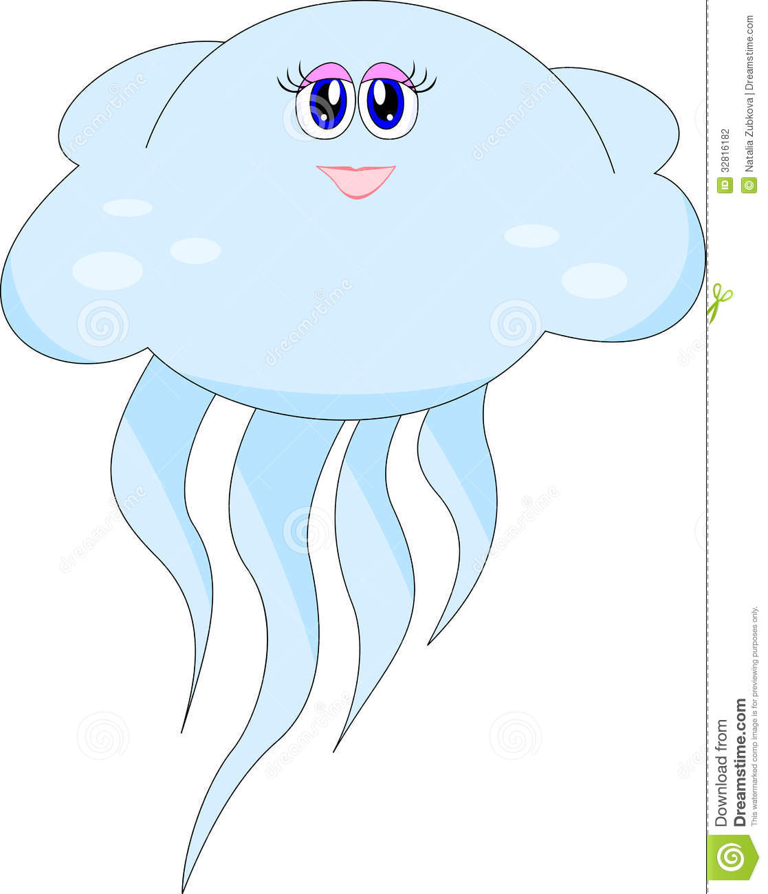 Cute Jellyfish Clipart Vector Cute Cartoon Jellyfish