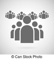 Flat Group Of People Icon Vector Symbol Background Drawings