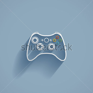 Game Controller Flat Icon Isolated On A Blue Background For Your    