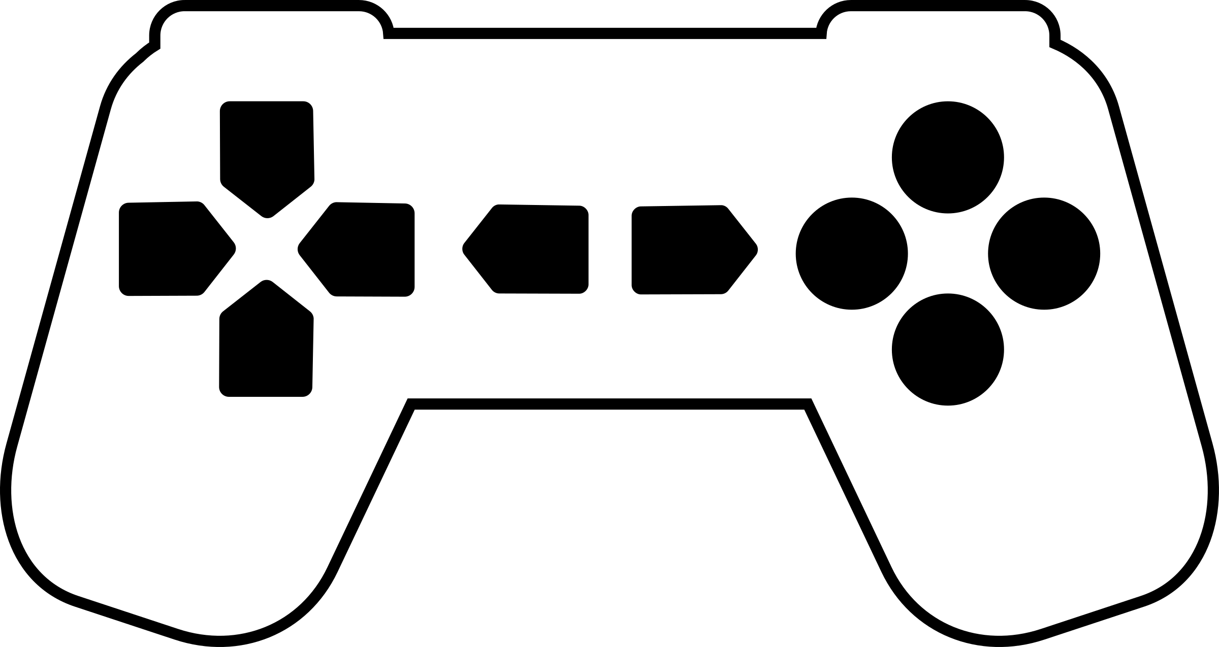 Game Controller Outline White 2