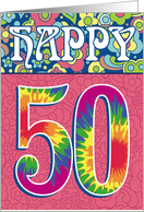    Happy 50th Birthday Printable Adult Milestone Birthday Greeting