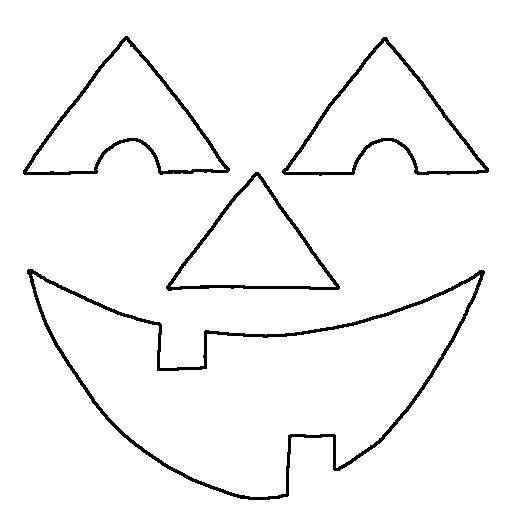 Happy Pumpkin Face Template Coloring Pages