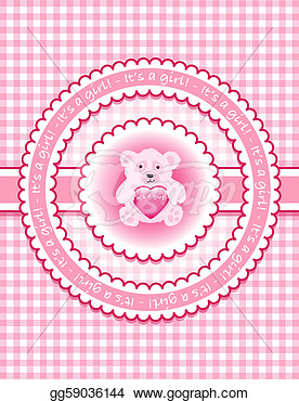 It S A Girl   Template For Birth Announcement Of Baby Shower