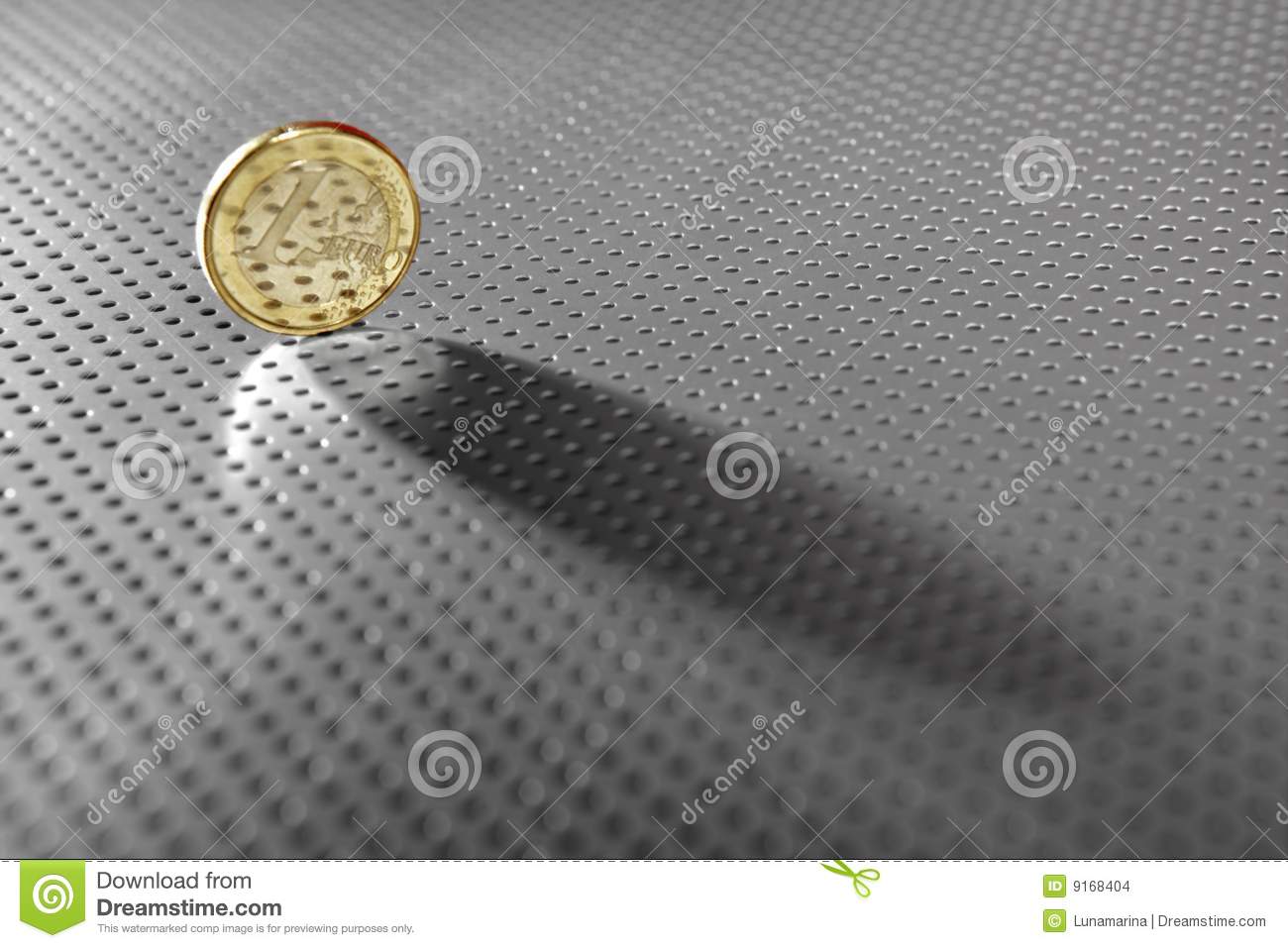 One Euro Coin Currency Over Hole Silver Pattern Stock Images   Image    
