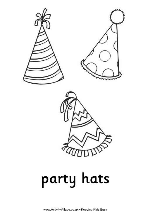 Party Hat Coloring Pages Http   Www Activityvillage Co Uk Party Hats    