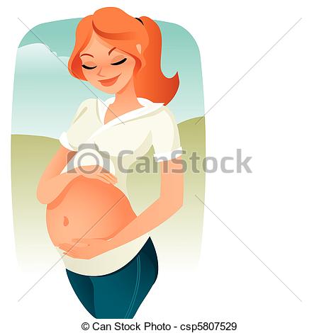 Pregnant Belly Clip Art Pregnant Woman Touching Her
