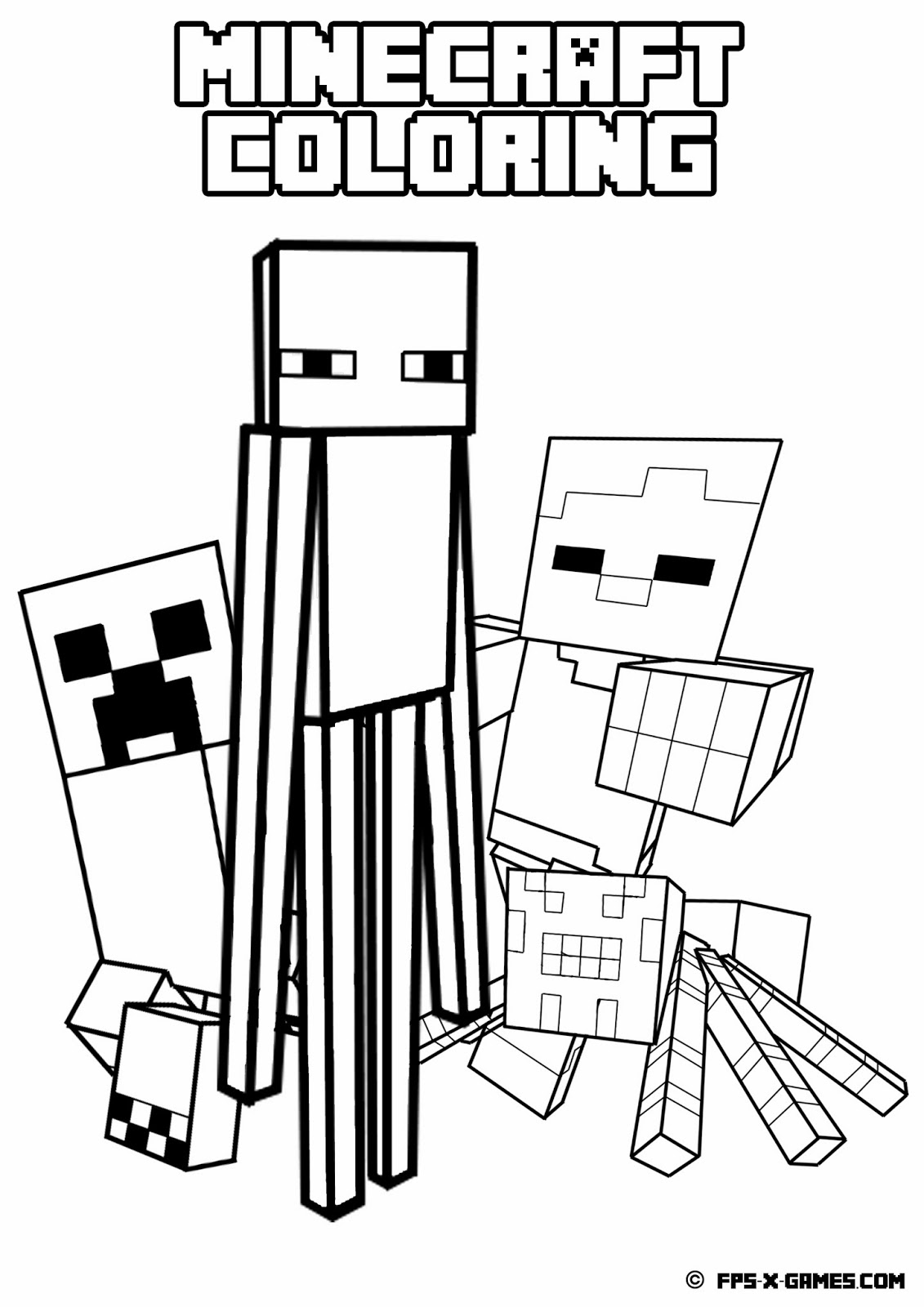 Printable Minecraft Coloring Characters