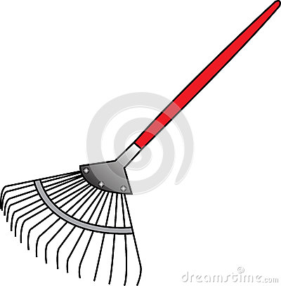 Rake With Handle For Cleaning Debris And Restore Order On The Plot