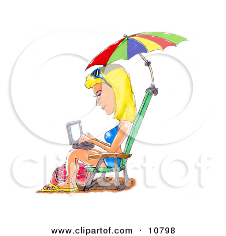 Royalty Free  Rf  Clipart Illustration Of A Shell On The Beach Near A
