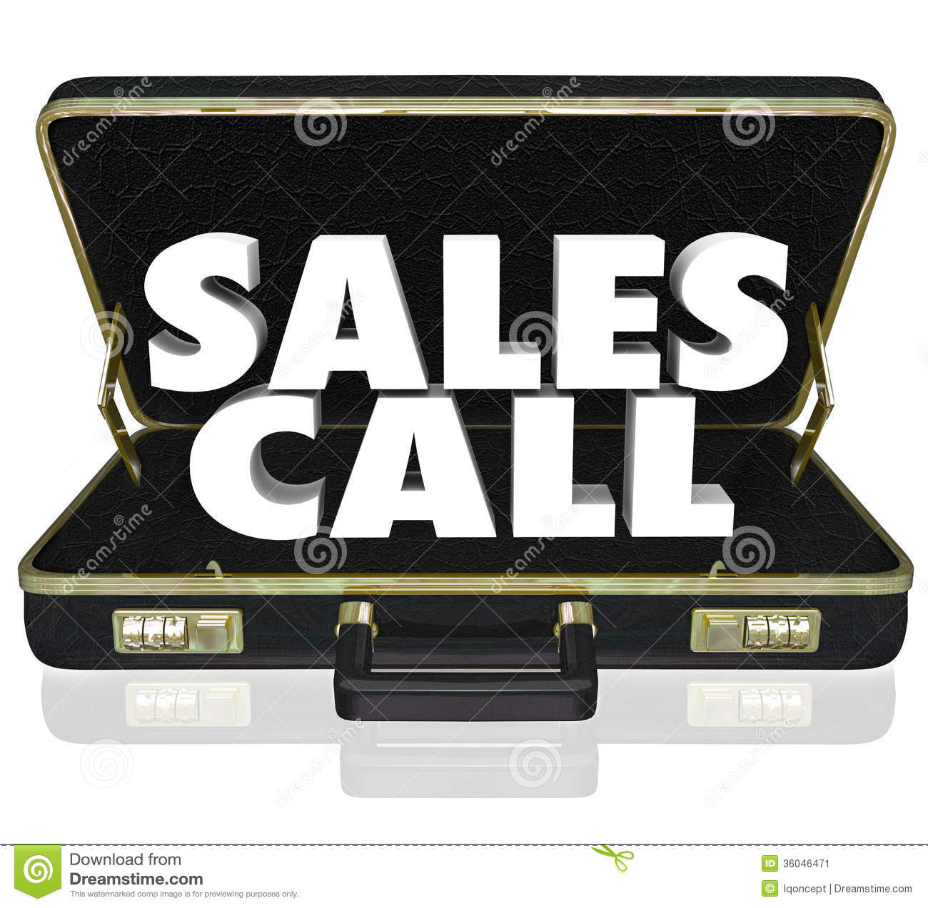 Sales Call Open Briefcase Selling Presentation Proposal Stock Image