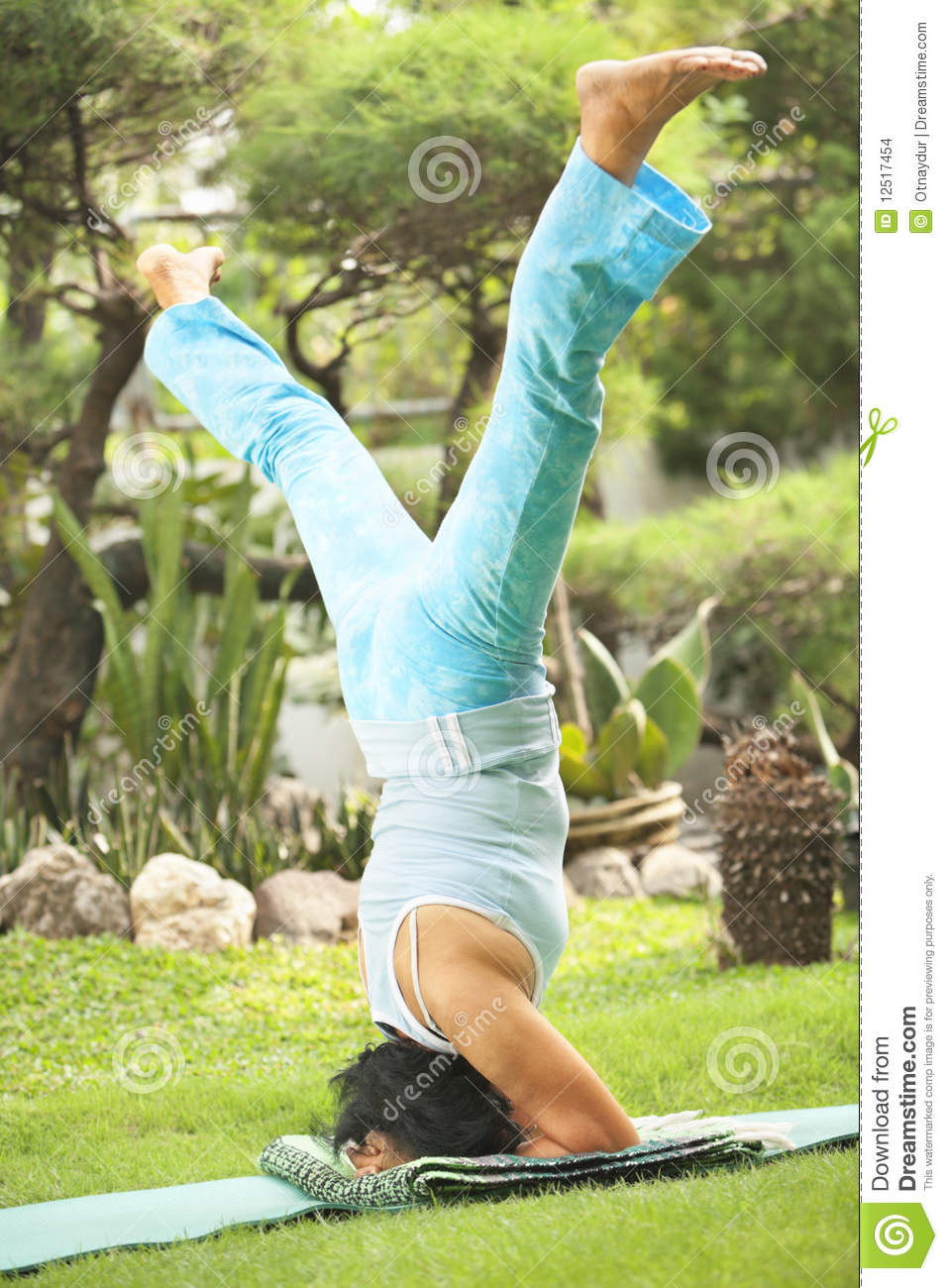 Senior Old Woman Doing Yoga In Park Stock Images   Image  12517454