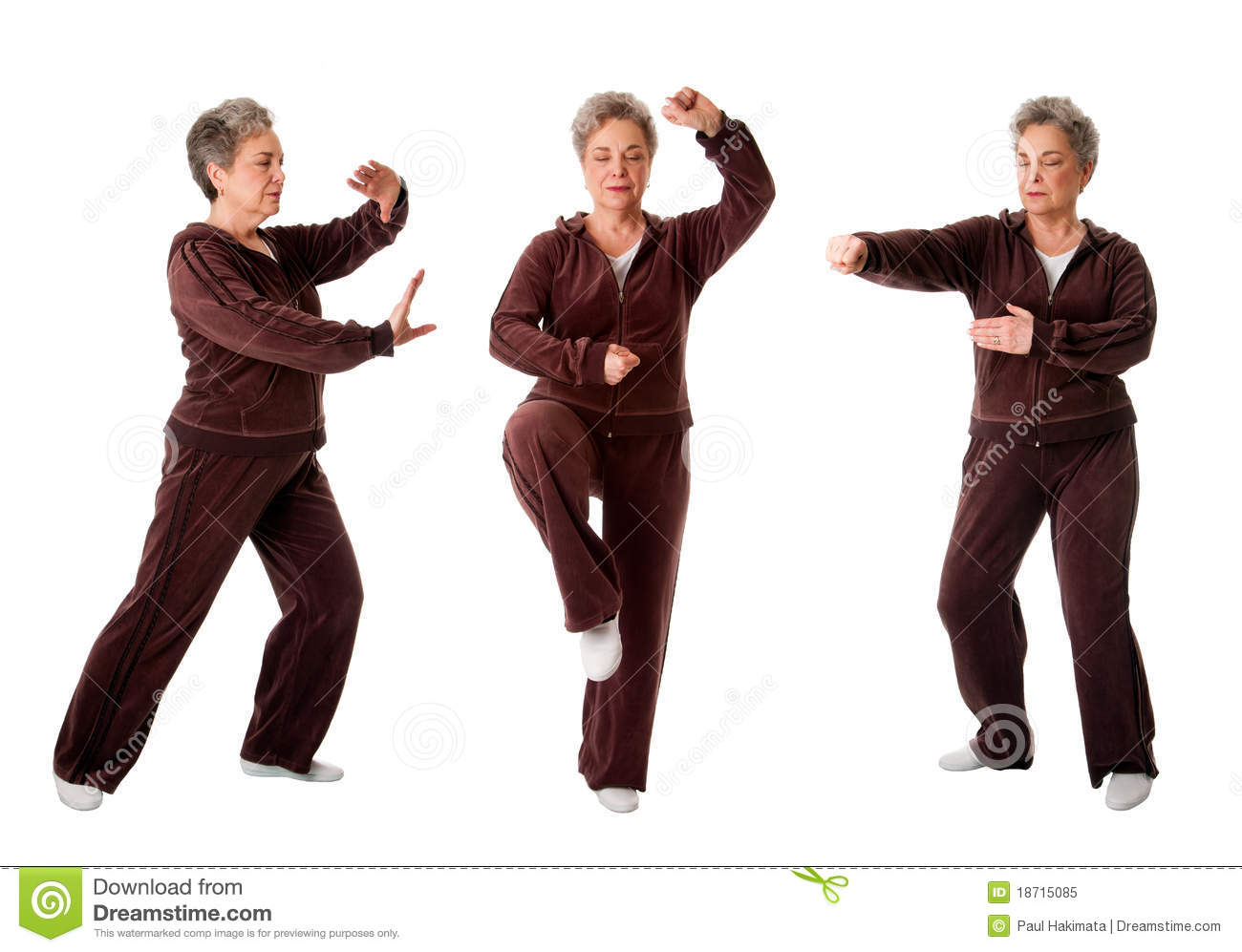 Senior Woman Doing Tai Chi Yoga Exercise Royalty Free Stock Photo
