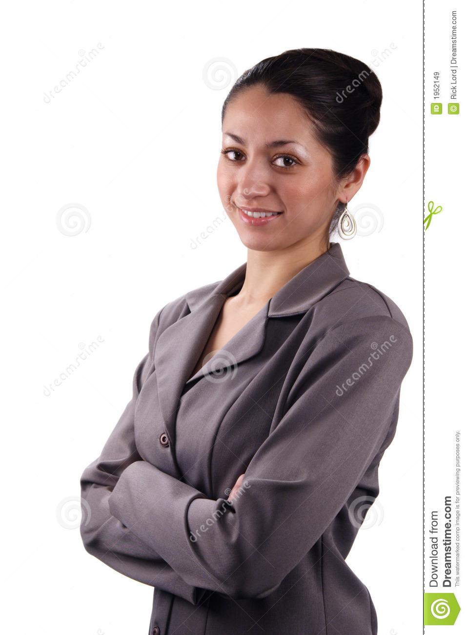 Stock Image Of A Smiling Latino Business Woman  Portrait Style    