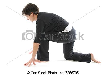 Stock Images Of Middle Age Senior Woman Demonstrating Yoga Position