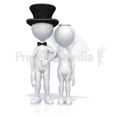 Wedding Couple Arm And Arm   3d Figures   Great Clipart For