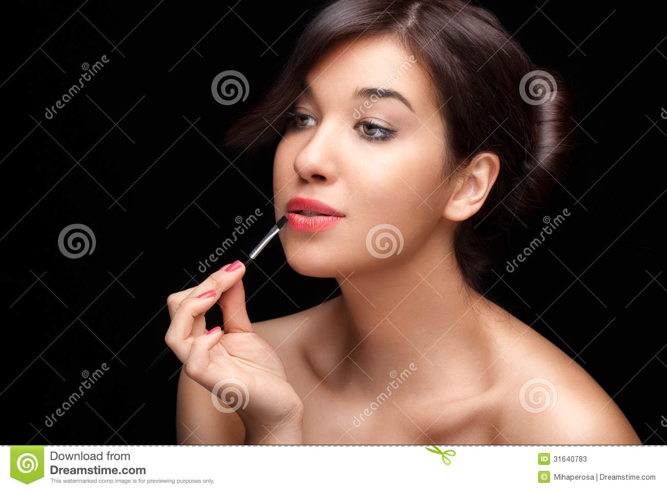 Woman Painting Herself   Superb Beauty Stock Photos   Image  31640783