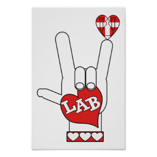 Asl I Love You Sign Lab Laboratory Print