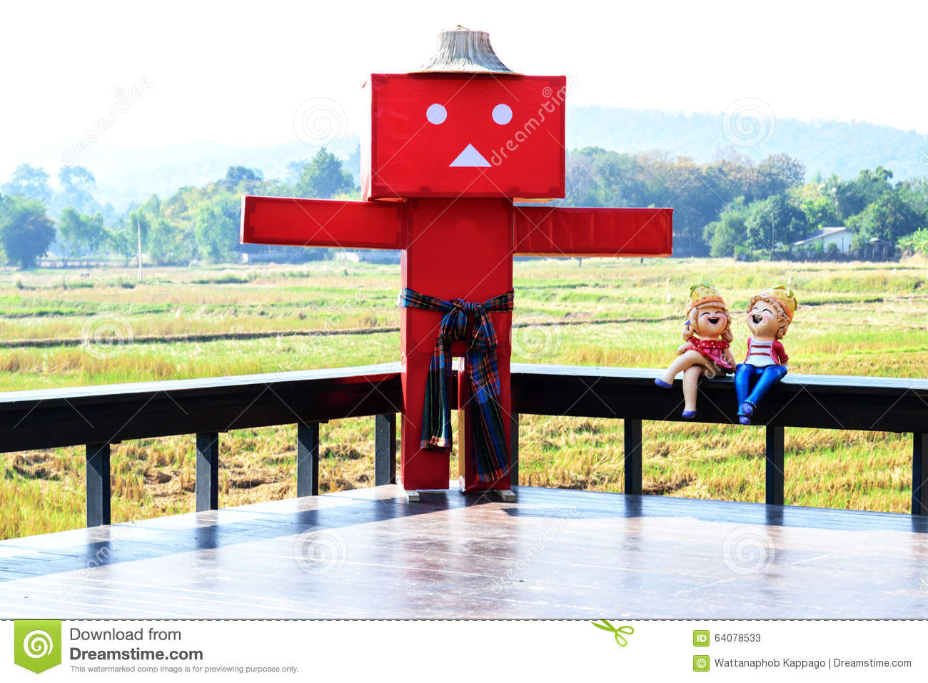 Beautiful Red Scarecrow Stock Illustration   Image  64078533