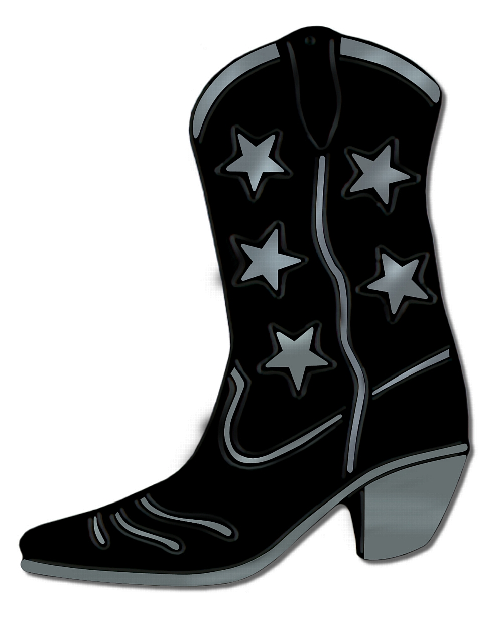 Black Foil Cowboy Boot Silhouette 16 Code Dcfcbbk Black Foil Design On