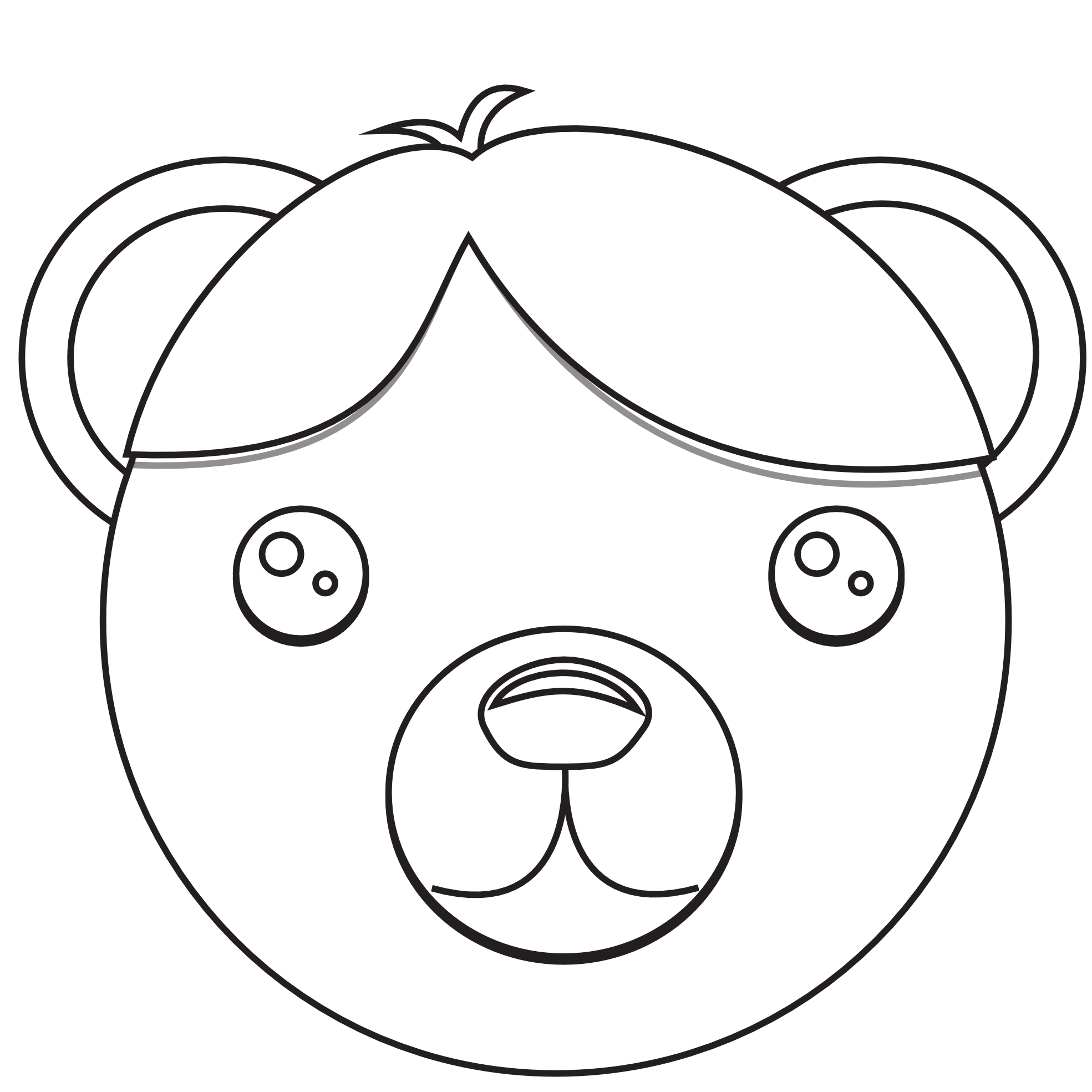 Blue Bear Black White Line Art Coloring Book Colouring Coloring