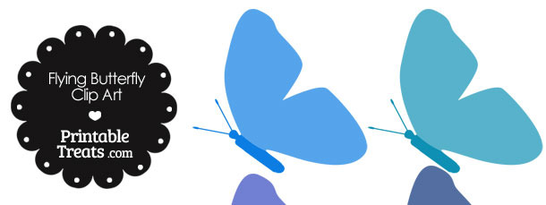 Blue Flying Butterfly Clipart