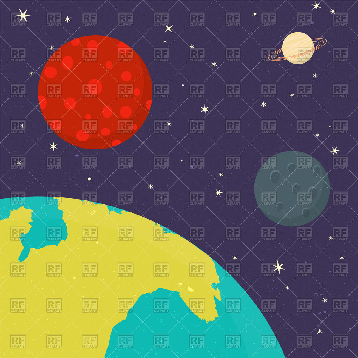 Cartoon Planets Of Solar System Download Royalty Free Vector File Eps