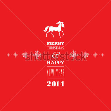 Christmas And Happy New 2014 Year  Greeting Card  Elegant Stylish