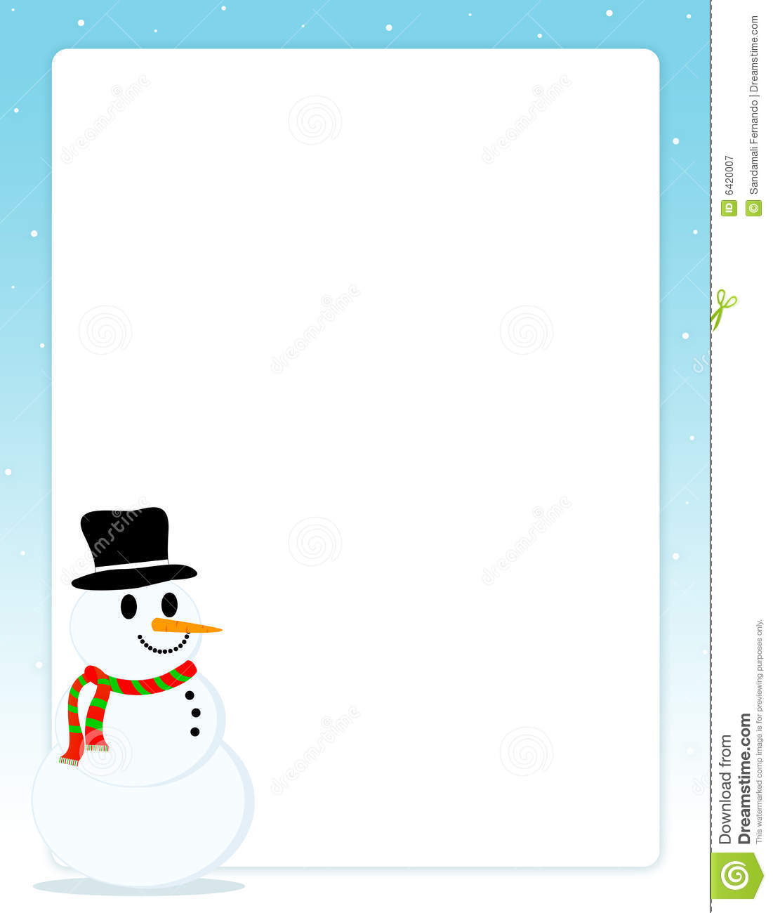 Christmas Border With Snowman Royalty Free Stock Photography   Image