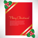 Christmas Elegant Card With Mistletoe Stock Photo