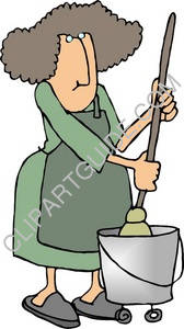 Clipart Illustration Of A Janitor With A Mop And Bucket