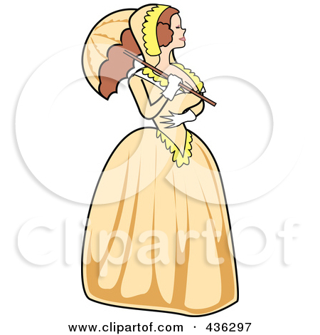 Clipart Illustration Of A Victorian Woman Using A Feather Duster By