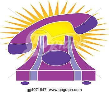 Clipart   Telephone With The Receiver Ringing Off The Hook  Stock