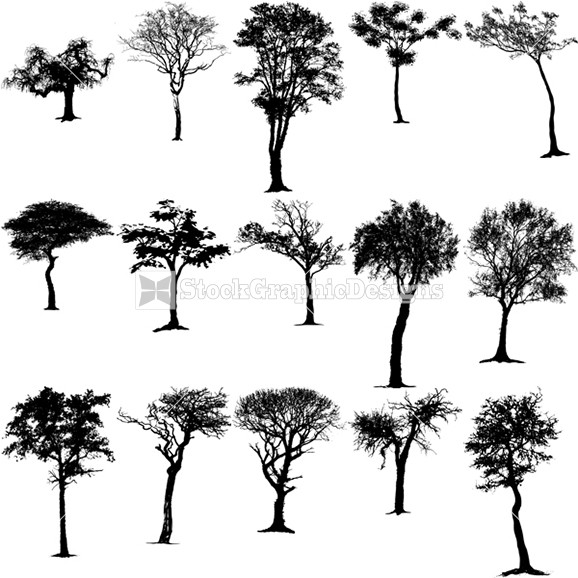 Forest Silhouette Clip Art Nature Tree Silhouettes Vector