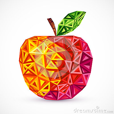 Free Stock Photography  Abstract Bright Colors Triangles Vector Apple