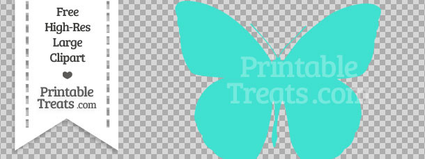 Free Turquoise Butterfly Clipart