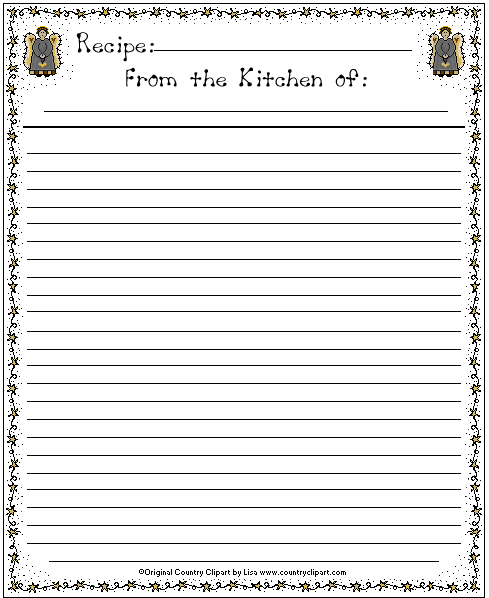 Full Page Blank Recipe Templates