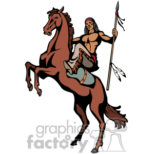 Indian Indians Native Americans Western Navajo Horse Horses Vector Eps