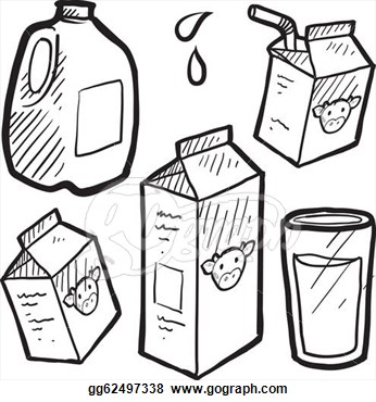 Milk And Juice Cartons Sketch  Clipart Drawing Gg62497338