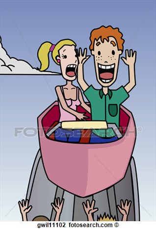 Of Boy And A Girl On An Amusement Park Ride Gwil11102   Search Clipart