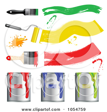 Royalty Free  Rf  Roller Paintbrush Clipart Illustrations Vector