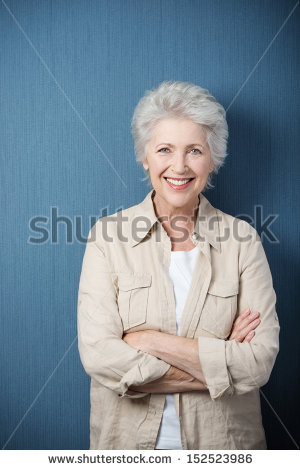 Shutterstock Stylish Modern Elderly Woman Standing Smiling At The
