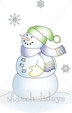 Snowman Clipart With Snowflakes   Snowman Clipart