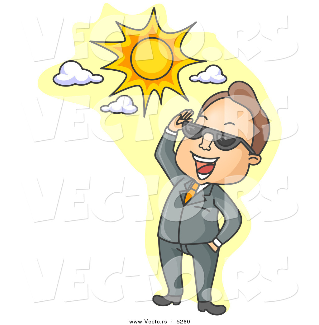 Vector Of A Happy Cartoon Man Smiling On A Sunny Summer Day By Bnp