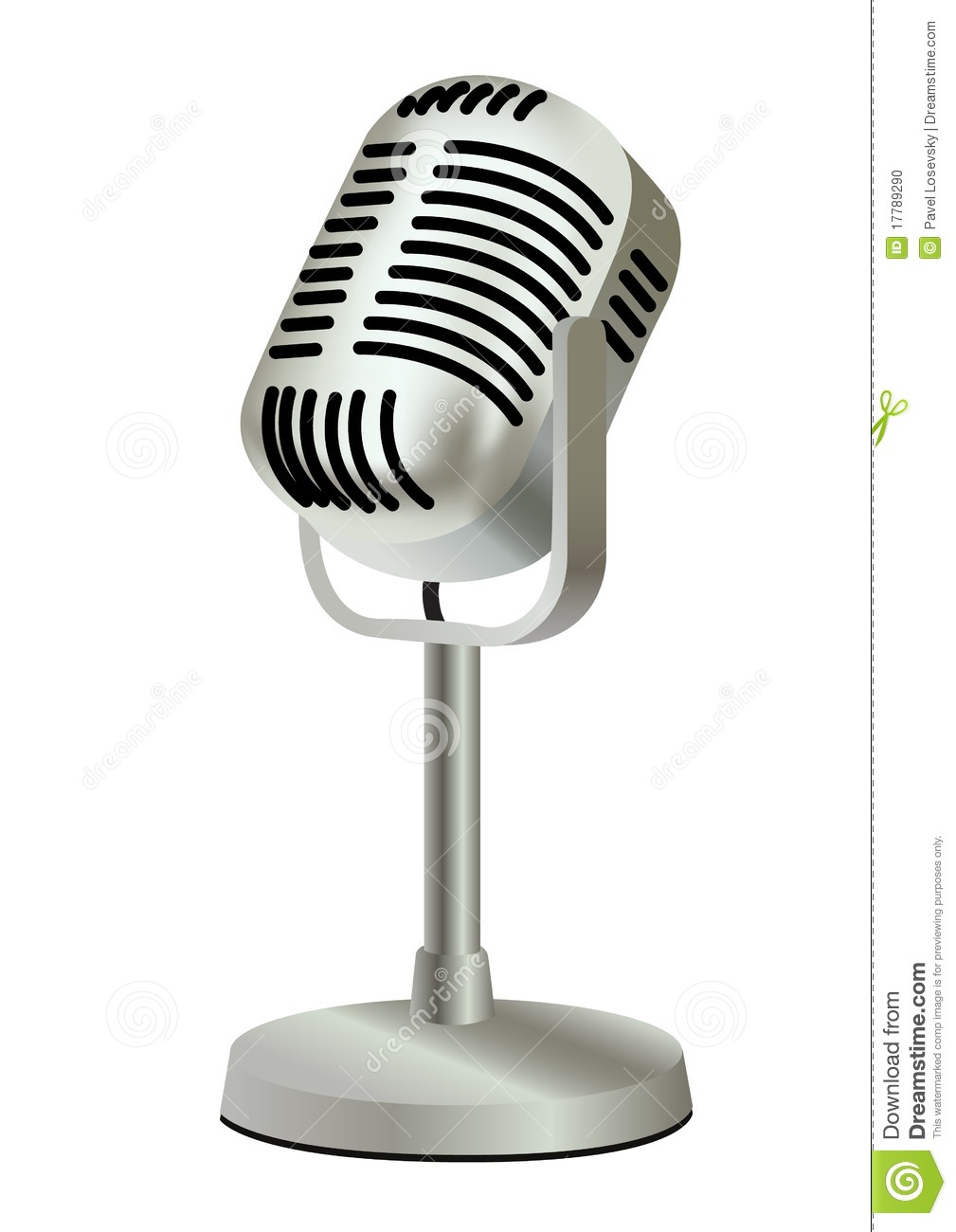 Vintage Microphone Stand Clip Art Metal Plastic Old Vintage Microphone