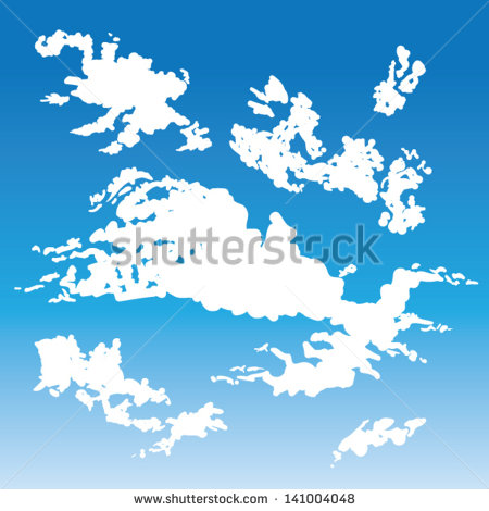 Windblown Ragged Cirrus Clouds Vector   Collection Of Stylized Cloud    