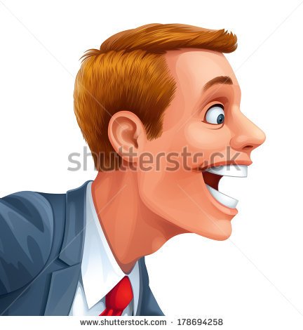 Young Man Excited Surprised Happy Amazed Smile Vector Head Portrait