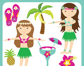 Baby Hula Luau Fun   Hawaiian Dancer Palm Pineapple Tropical Hula    