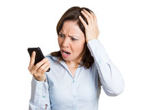 Bad News On Cellphone Royalty Free Stock Photos